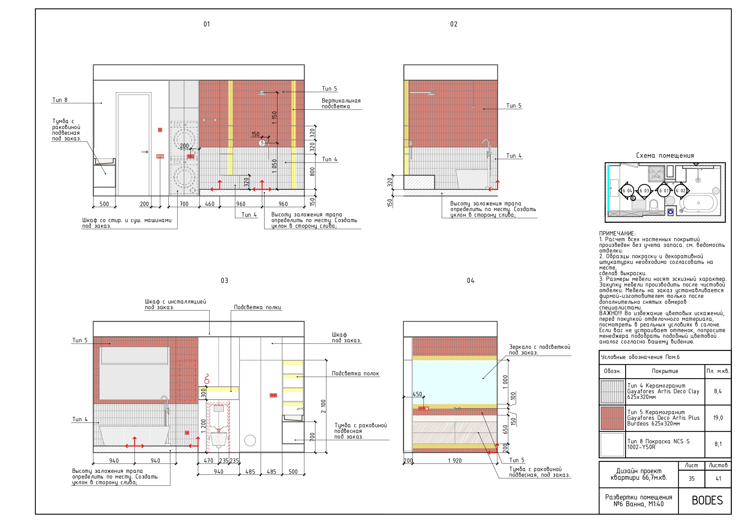 Bathroom elevations