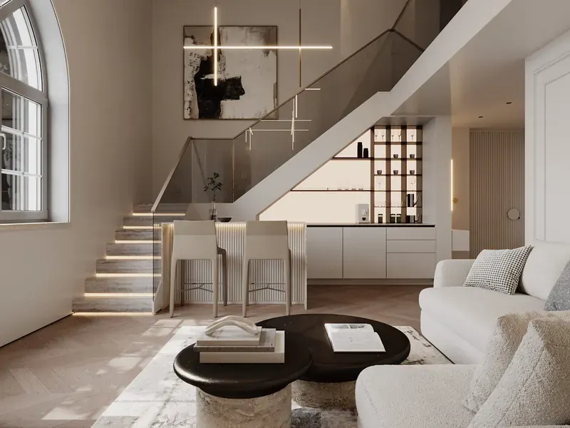 Projekt BODES® STUDIO — Projekt wnętrza mieszkania, 55 m², Rijad, Rijad