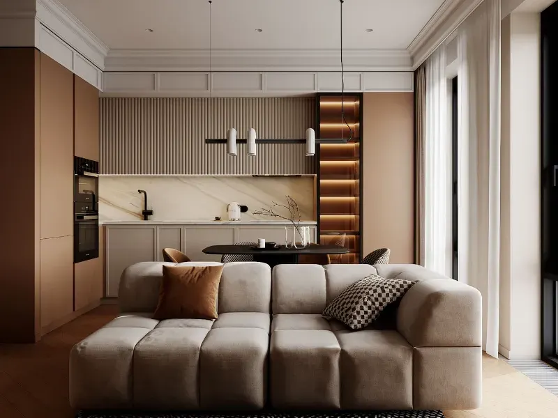 Projekt BODES® STUDIO — Projekt wnętrza mieszkania, 82 m², Rijad, Rijad