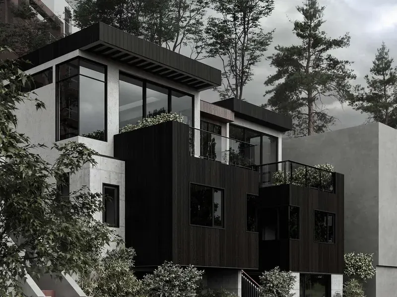 Projekt BODES® STUDIO — Projekt architektoniczny szeregowca, 294 m², San Francisco, San Francisco