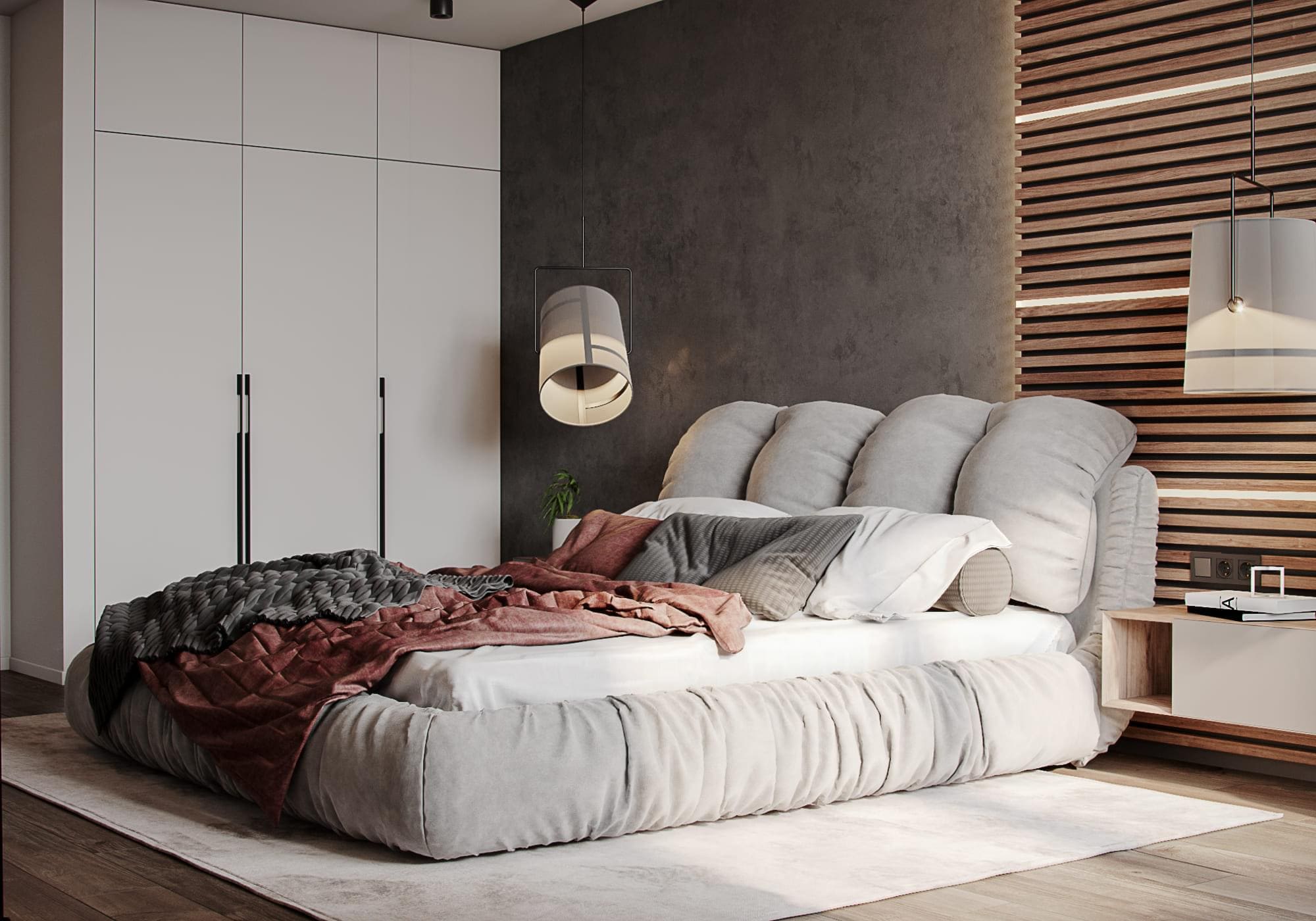 Stylish warm apartment in a modern style, bedroom, photo 33