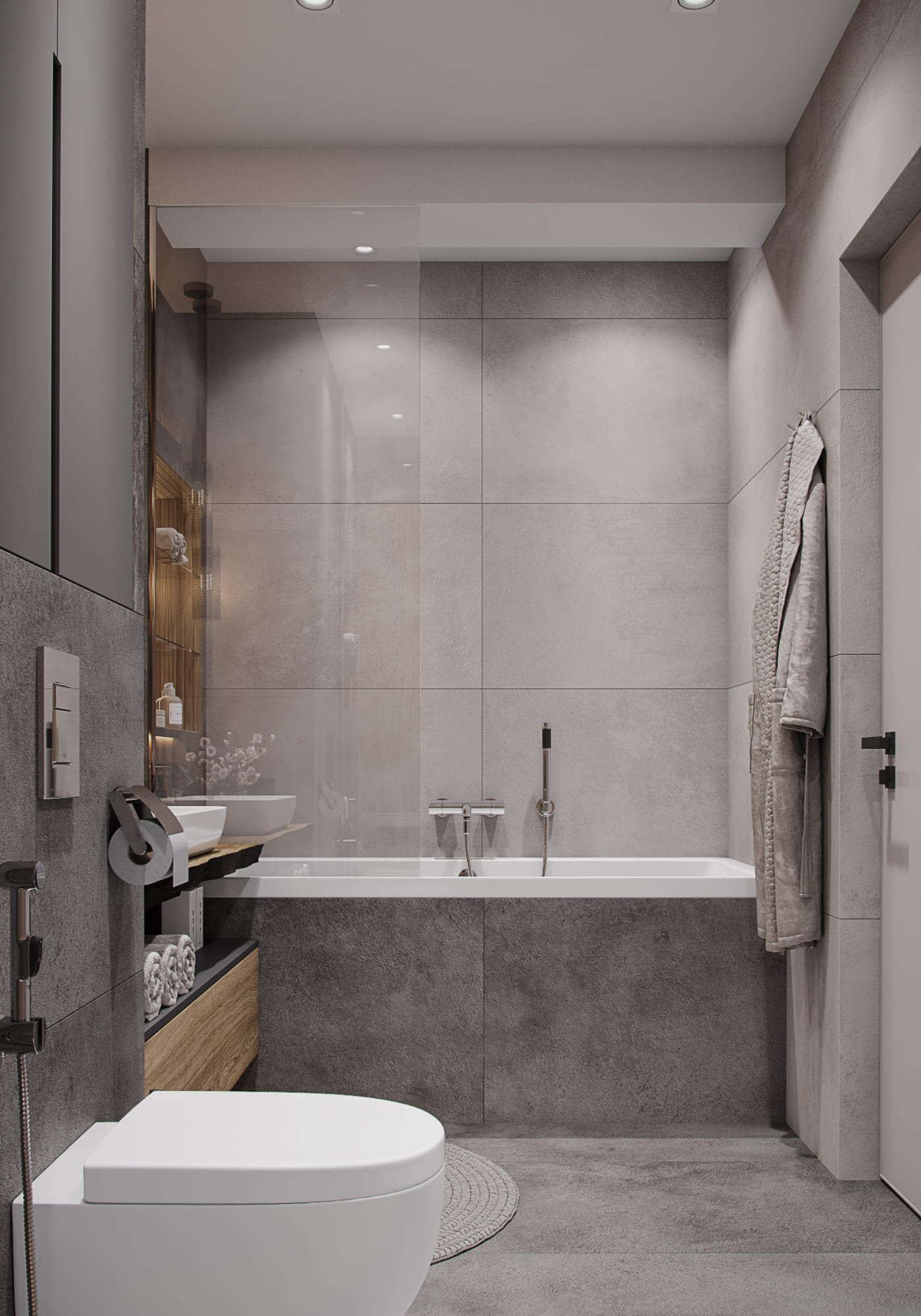 Stylish warm apartment in a modern style, bathroom, photo 10