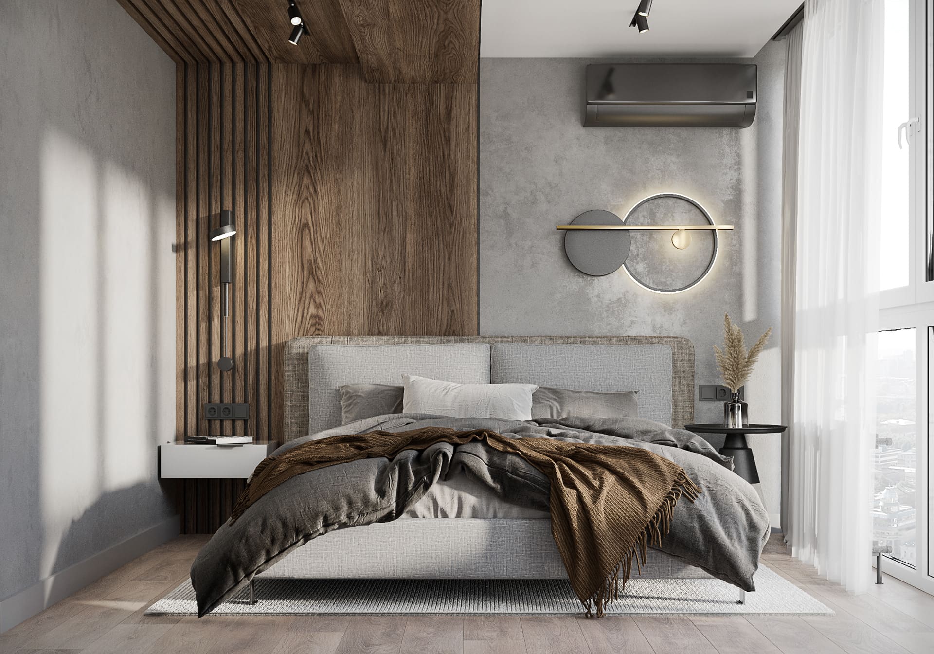 Modern apartment with elements of minimalism, bedroom, photo 44