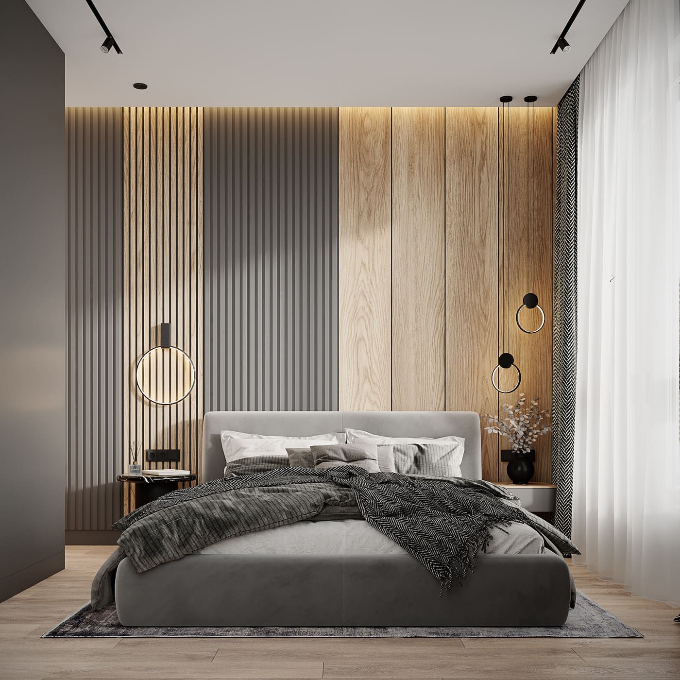 A functional apartment for a creative couple, bedroom, photo 11