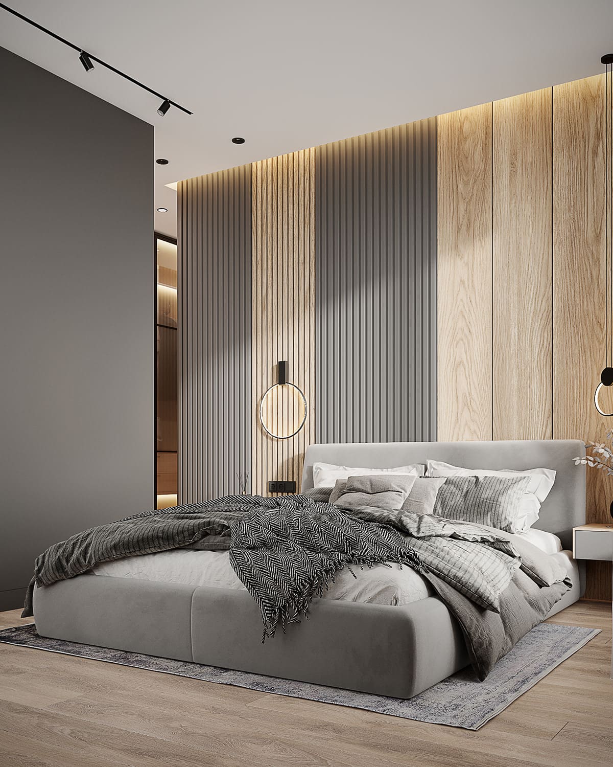 A functional apartment for a creative couple, bedroom, photo 10