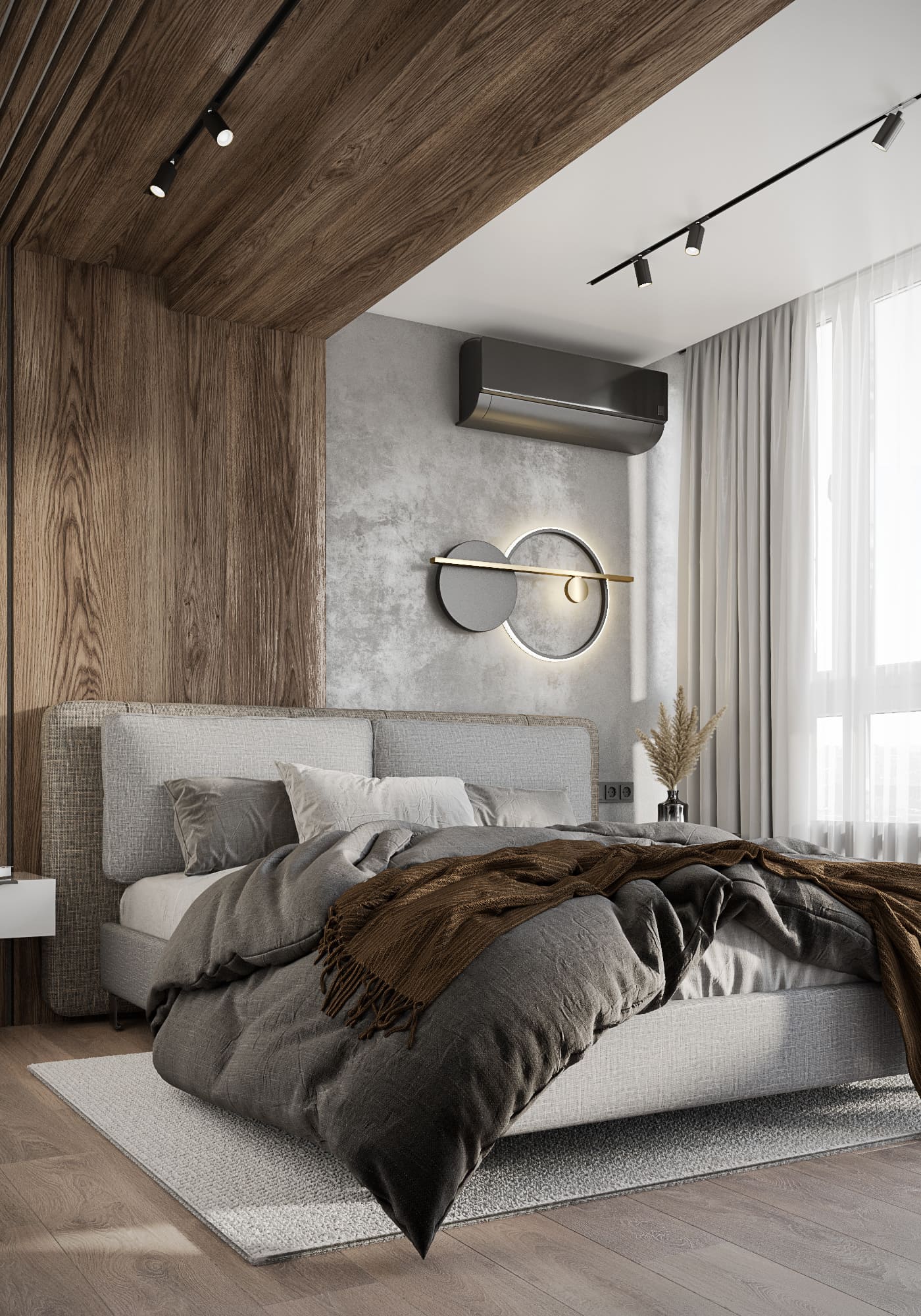 Modern apartment with elements of minimalism, bedroom, photo 43