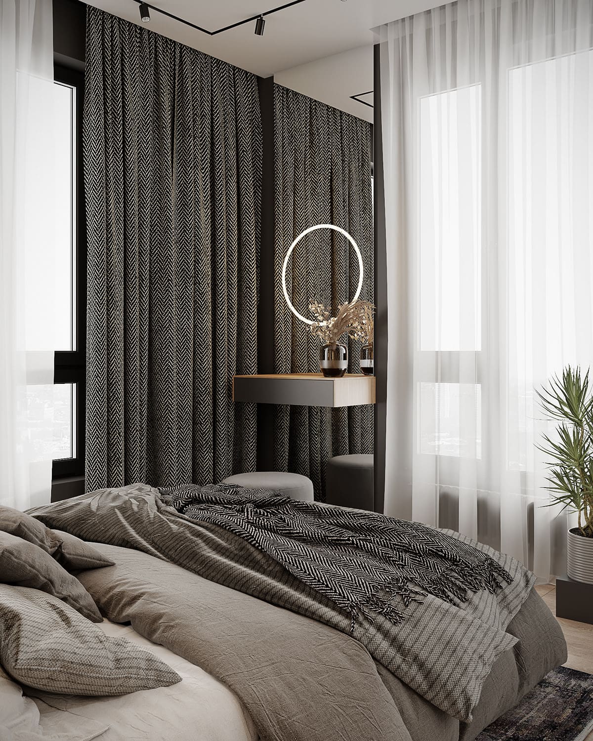 A functional apartment for a creative couple, bedroom, photo 8