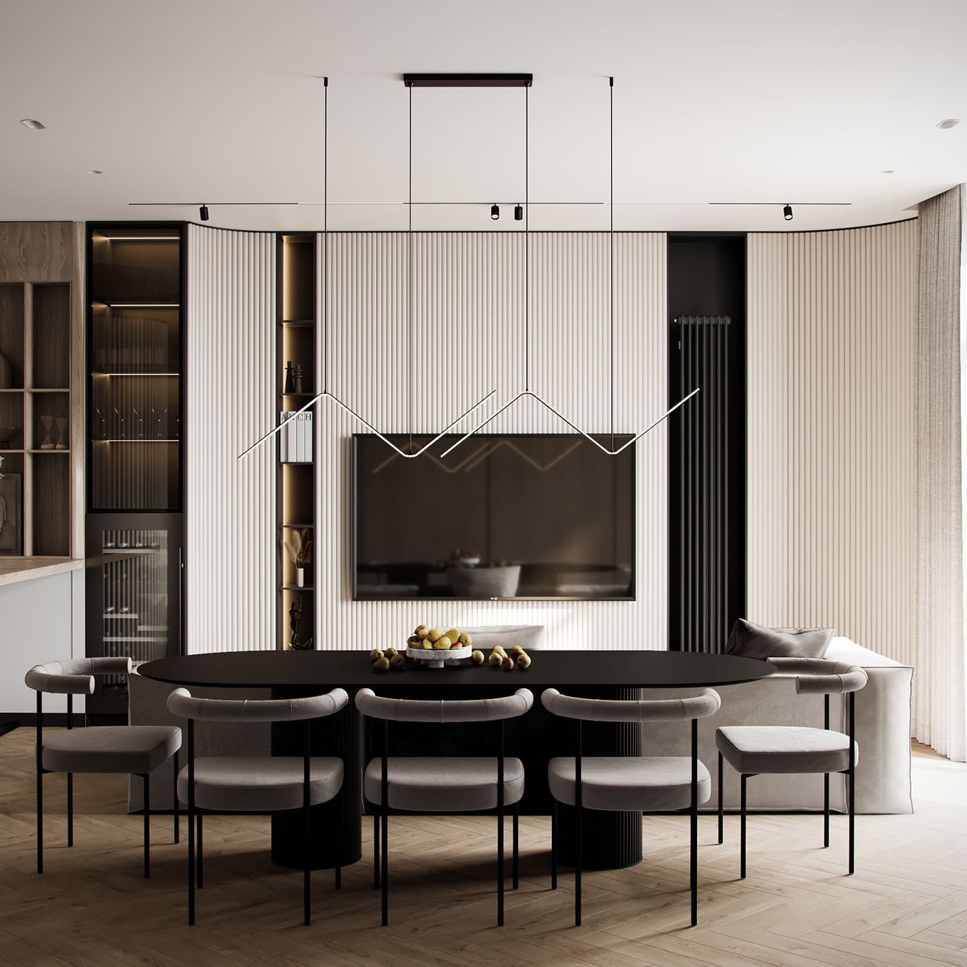 Bright apartment in the style of minimalism | design studio Bodes