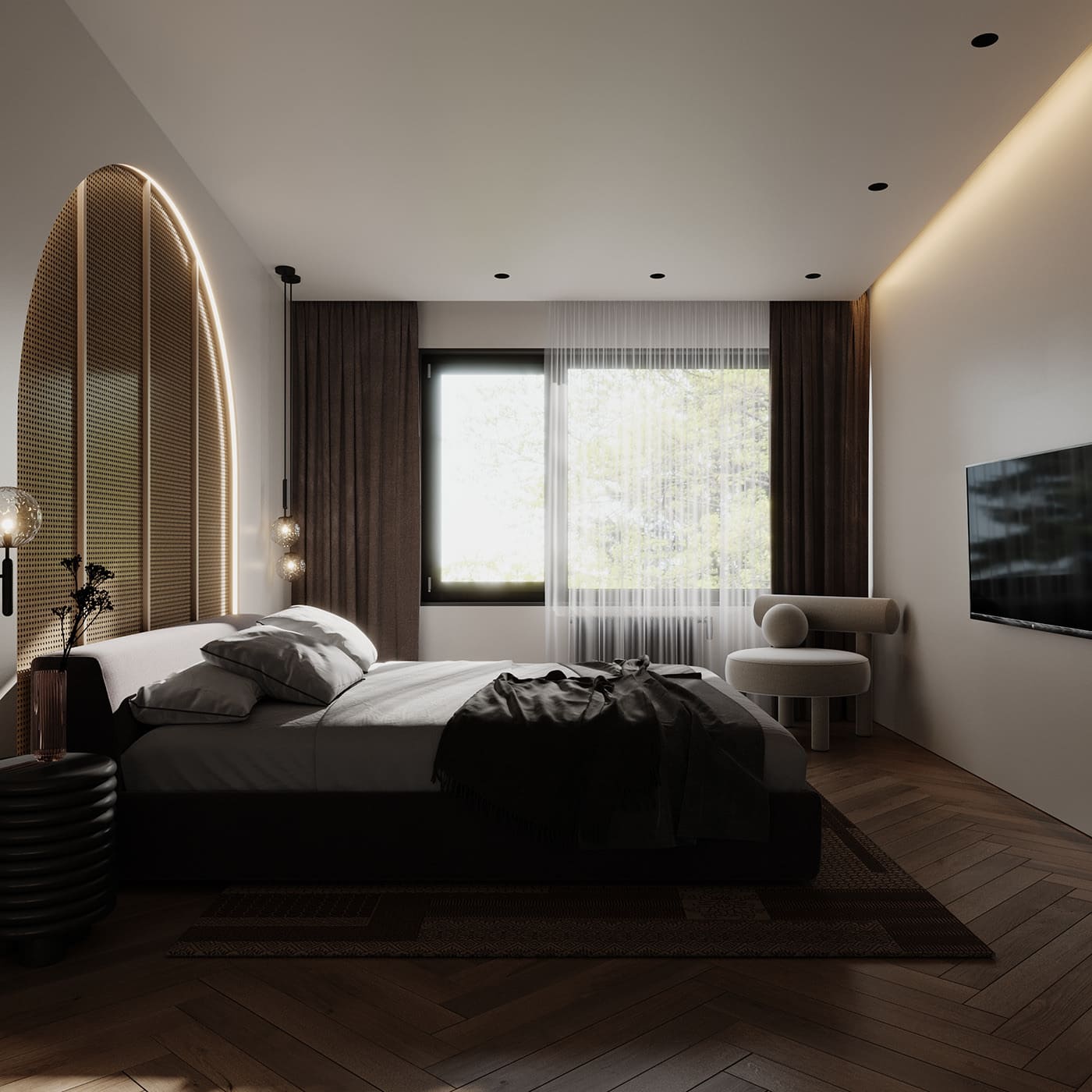 A functional apartment for a creative couple, bedroom, photo 47