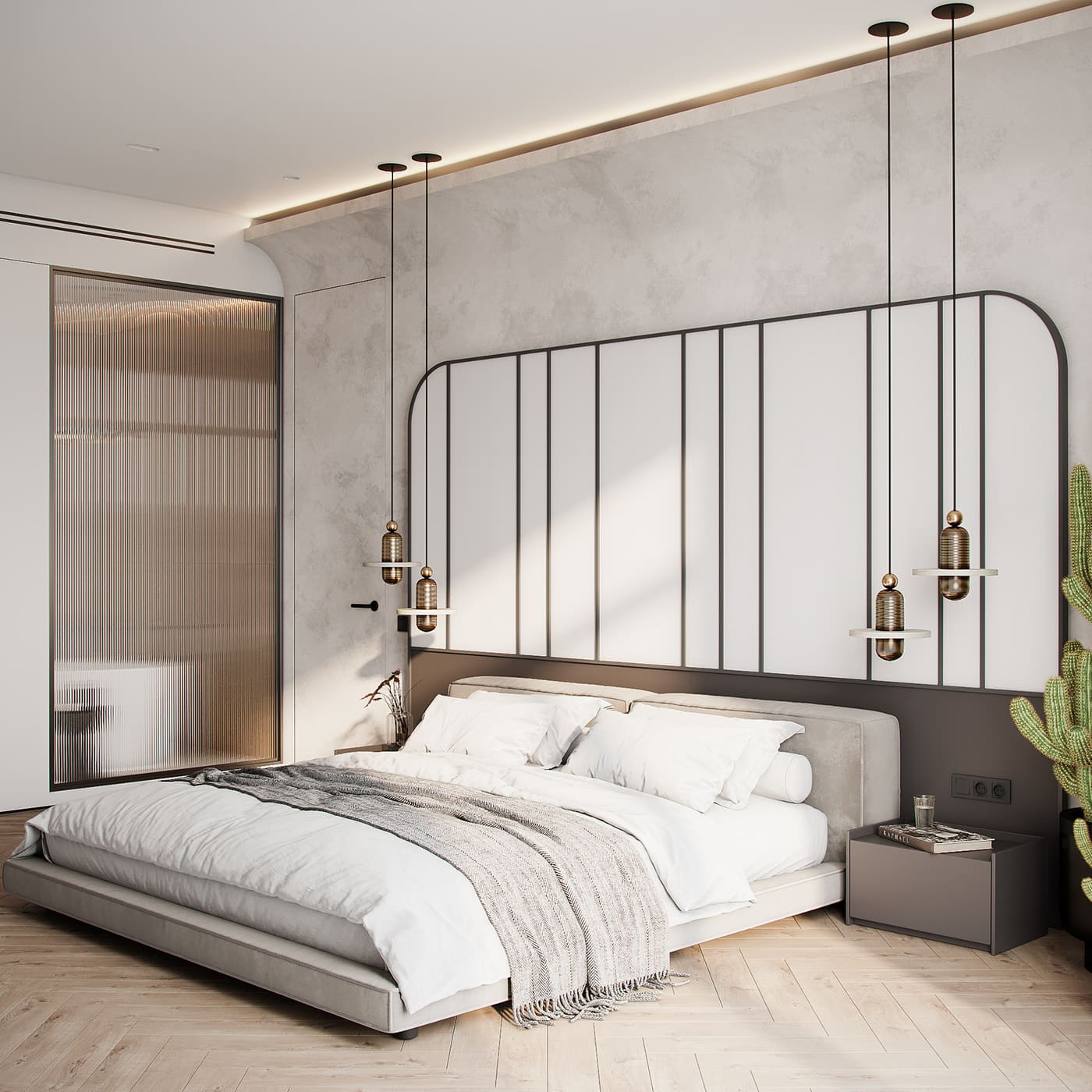 Bright apartment in the style of minimalism, bedroom, photo 36