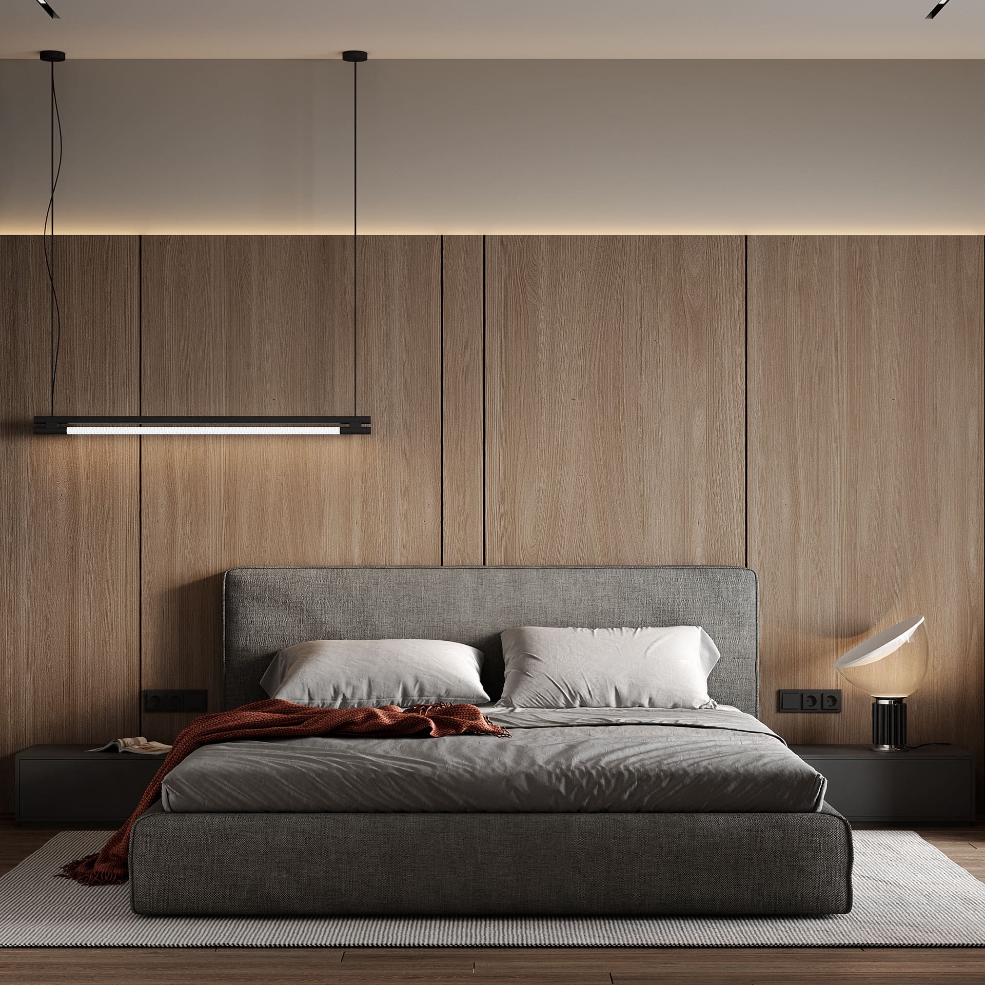 Modern apartment with bright accents, bedroom, photo 12