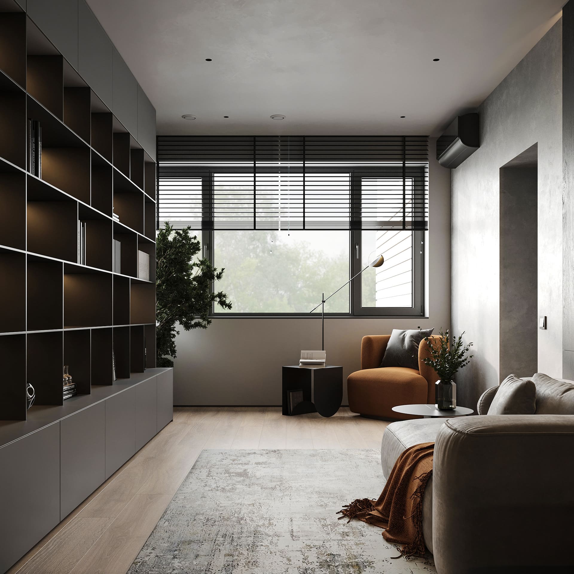 Dark and spacious apartment for a family, library, photo 25