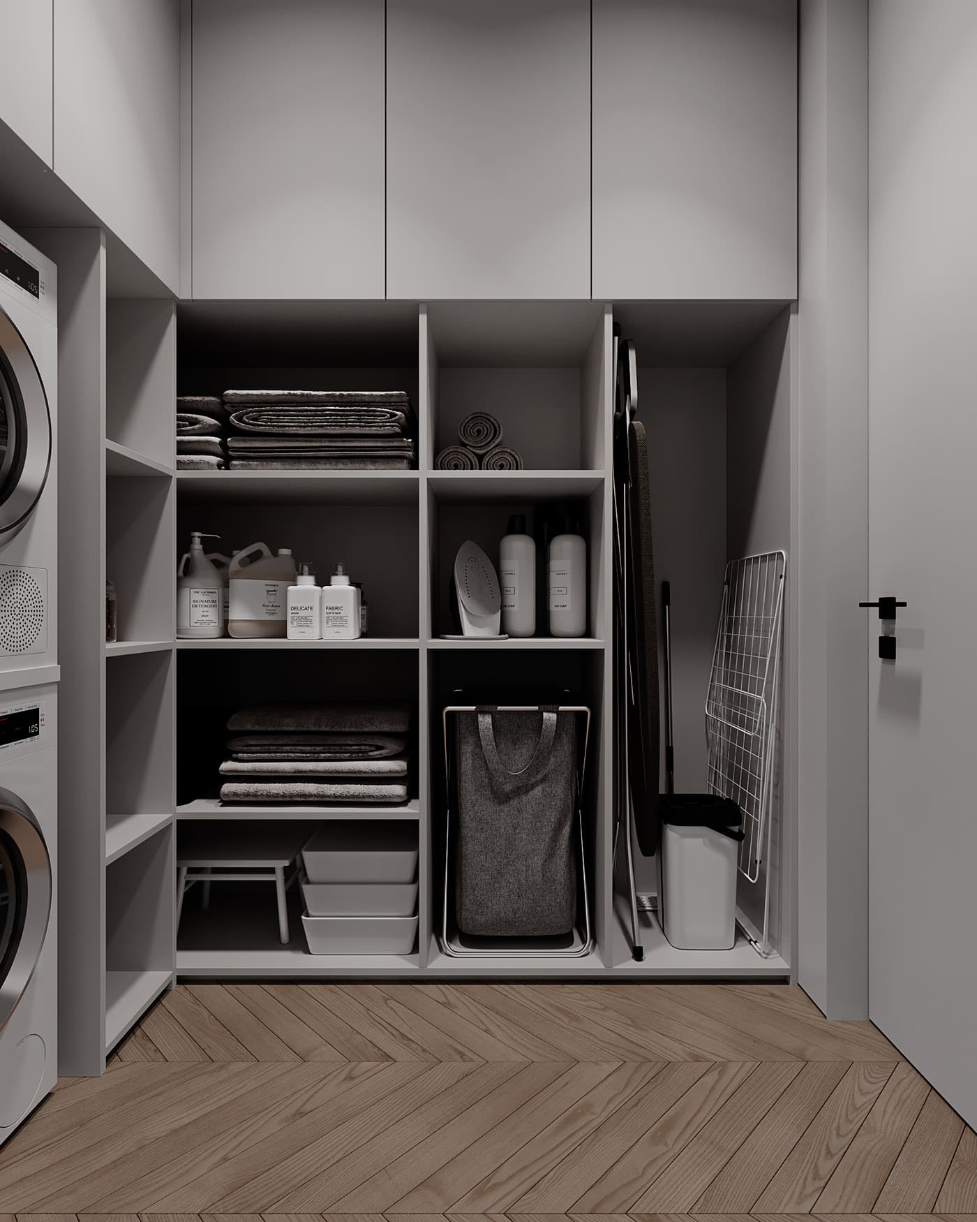 Prestigious bright apartment in minimalist style, laundry, photo 18