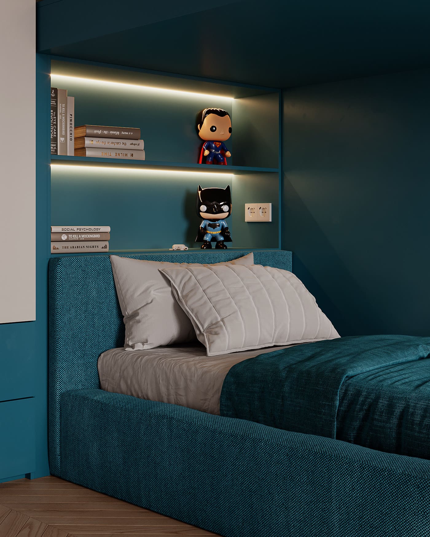 Prestigious bright apartment in minimalist style, child room, photo 15