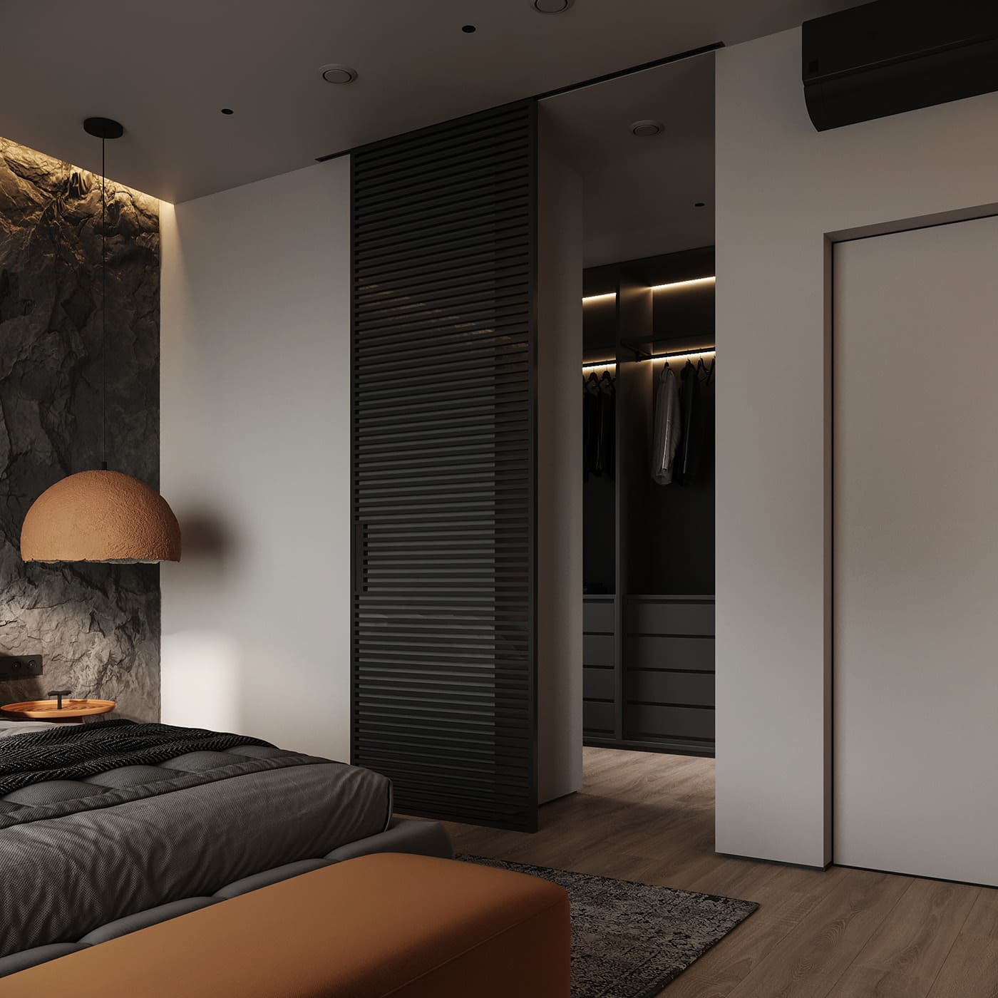 Dark and spacious apartment for a family, bedroom, photo 38