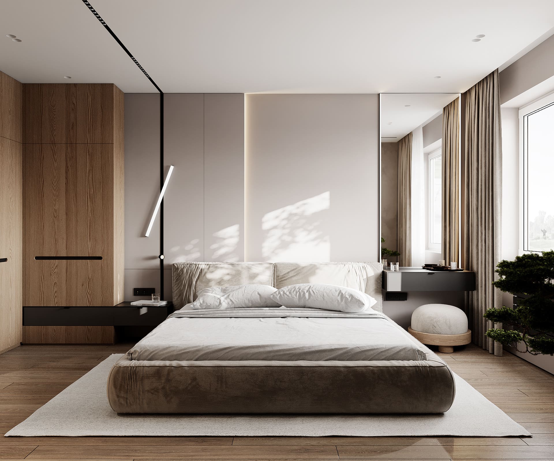 Laconic apartment in the style of minimalism