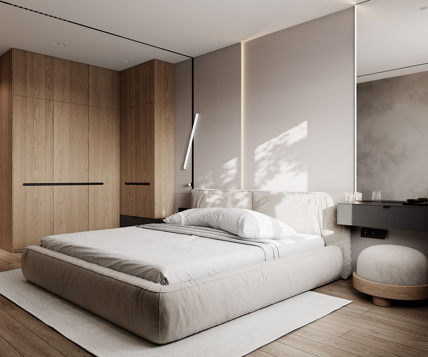 Laconic apartment in the style of minimalism, bedroom, photo 20