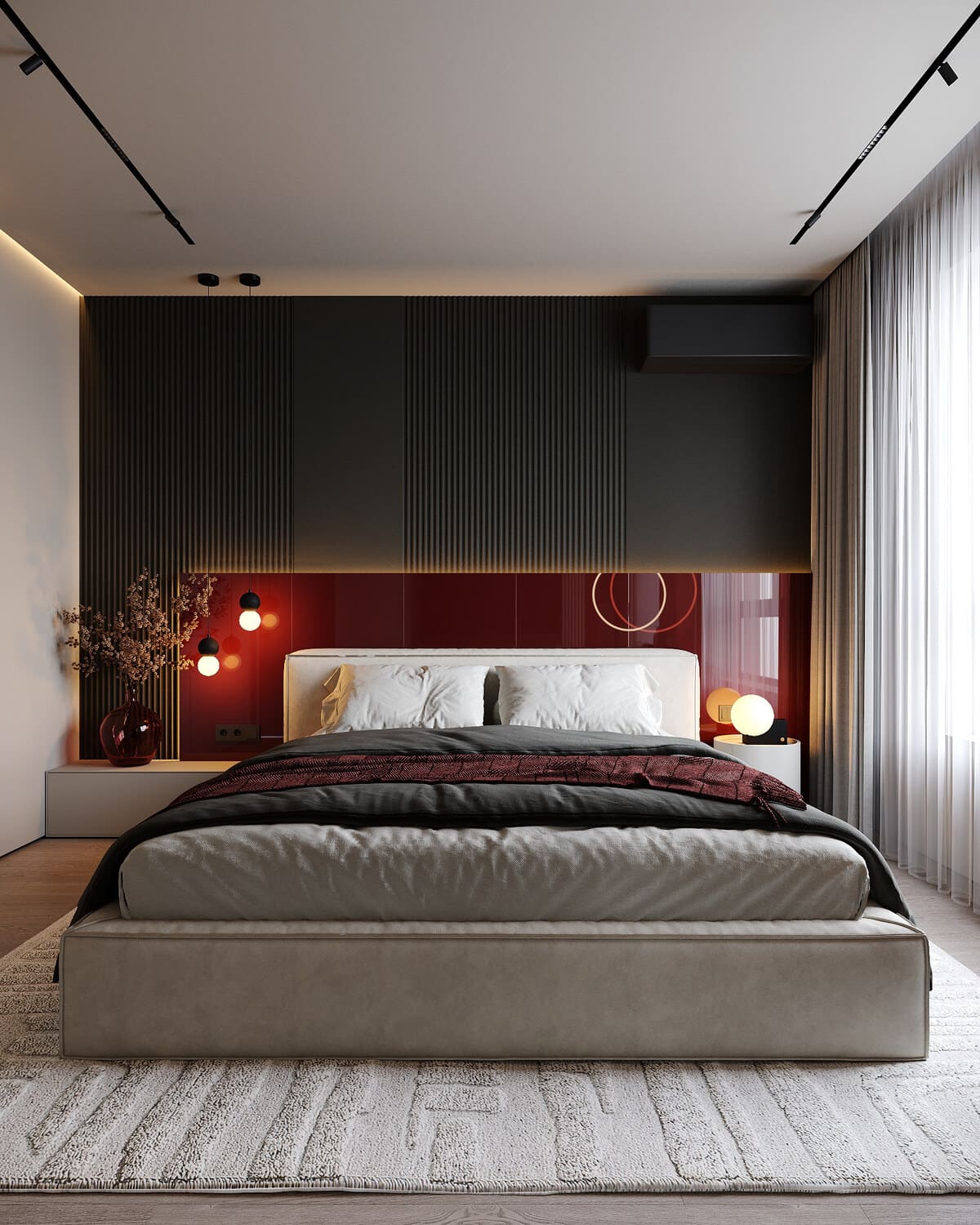 Modern apartment in calm colours, bedroom, photo 45