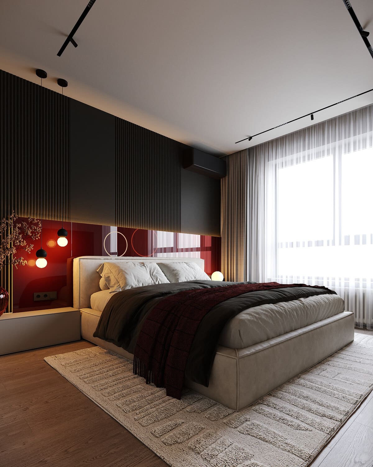 Modern apartment in calm colours, bedroom, photo 44