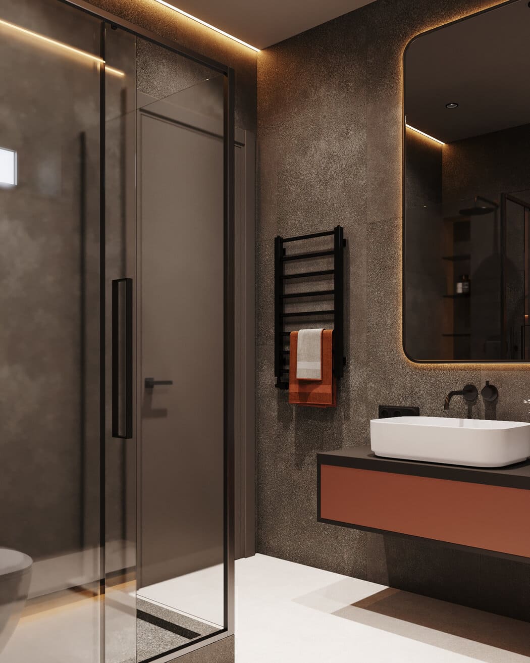 Aesthetic apartment for a young family, bathroom, photo 52