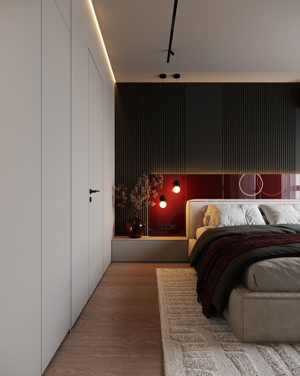 Modern apartment in calm colours, bedroom, photo 42