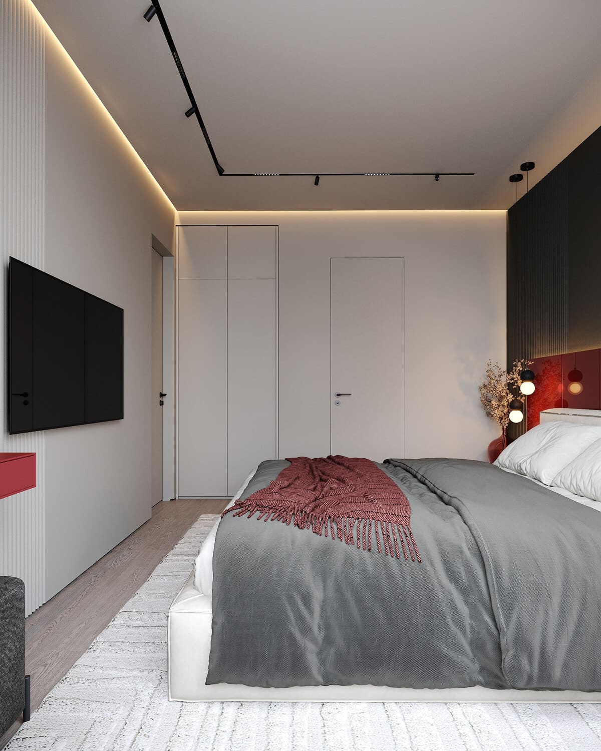 Modern apartment in calm colours, bedroom, photo 41