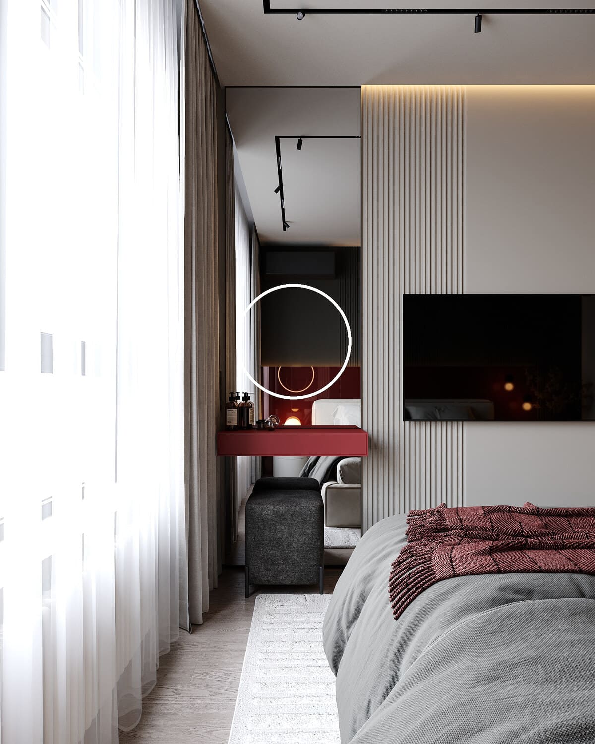 Modern apartment in calm colours, bedroom, photo 40