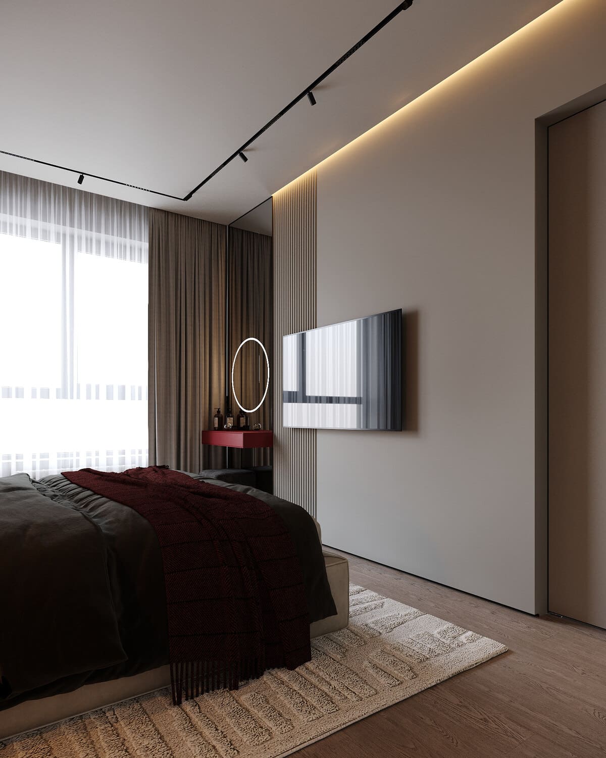 Modern apartment in calm colours, bedroom, photo 38