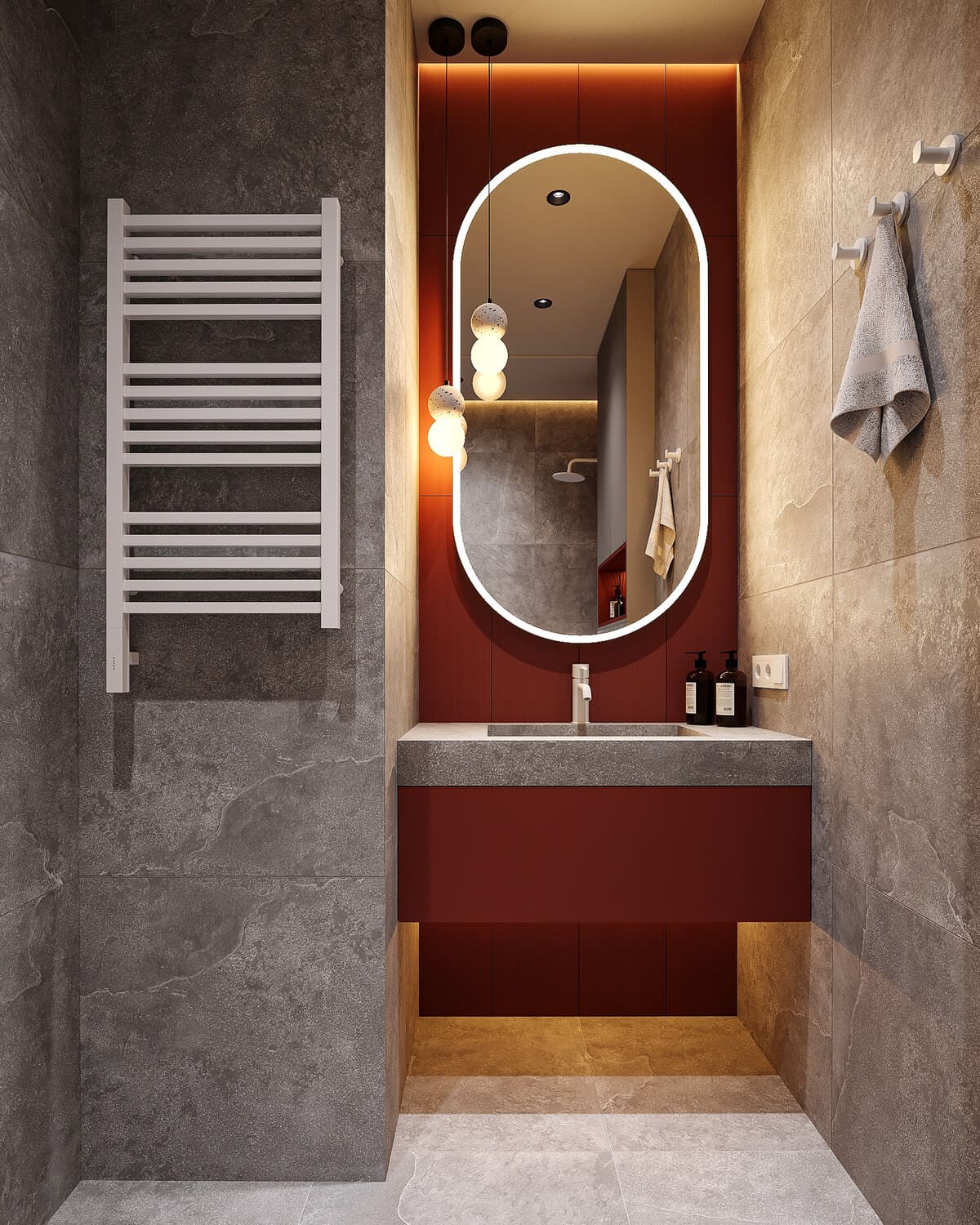 Modern apartment in calm colours, bathroom, photo 12