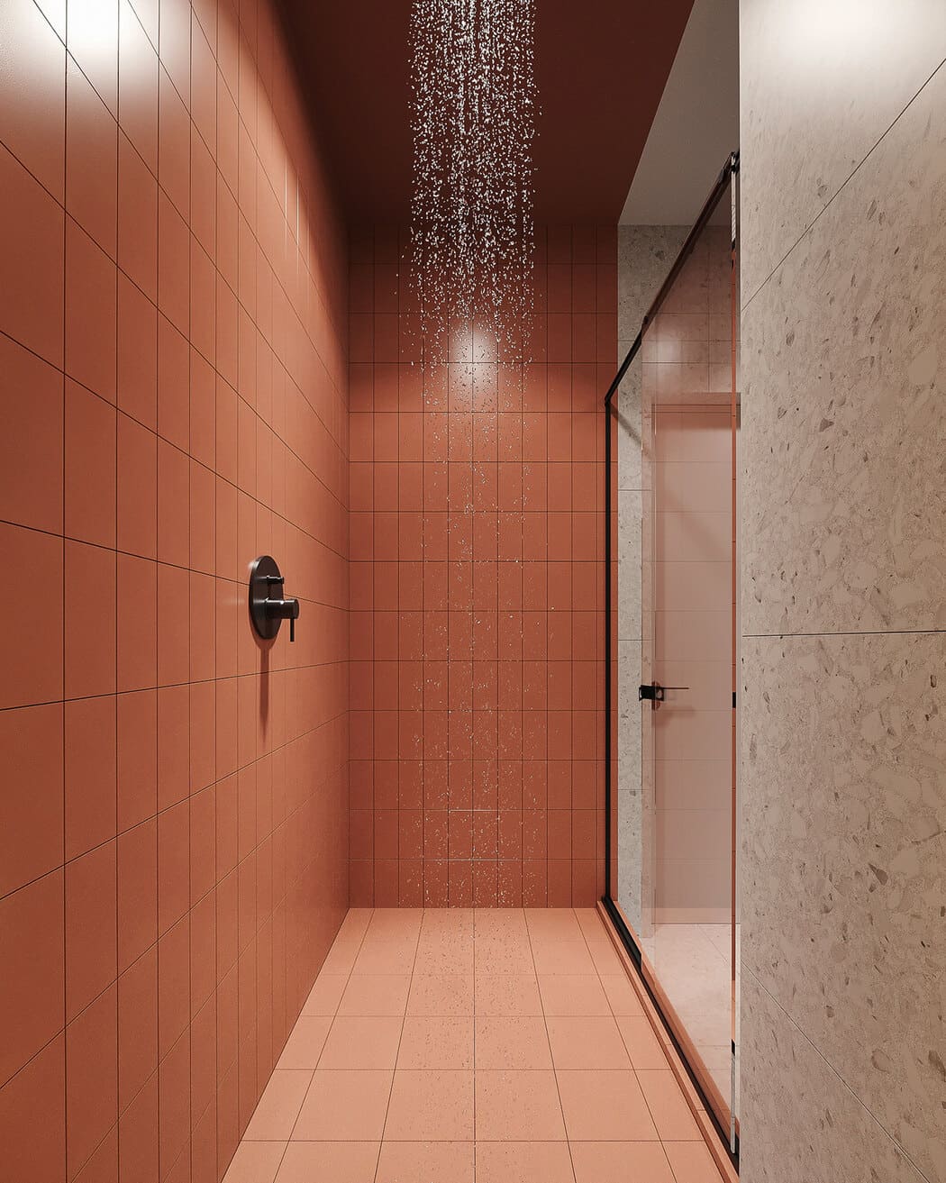 Минималистичная квартира с контрастными акцентами в стиле минимализма, ванная, фото 4