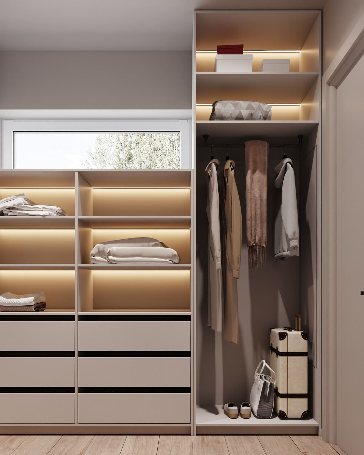 Aesthetic apartment for a young family, wardrobe, photo 12