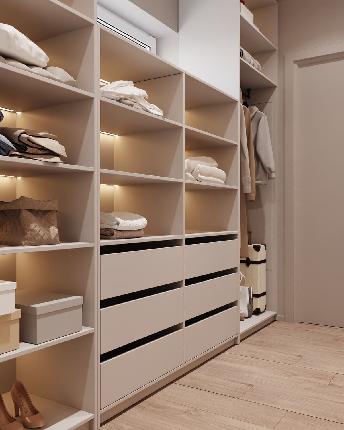 Aesthetic apartment for a young family, wardrobe, photo 11