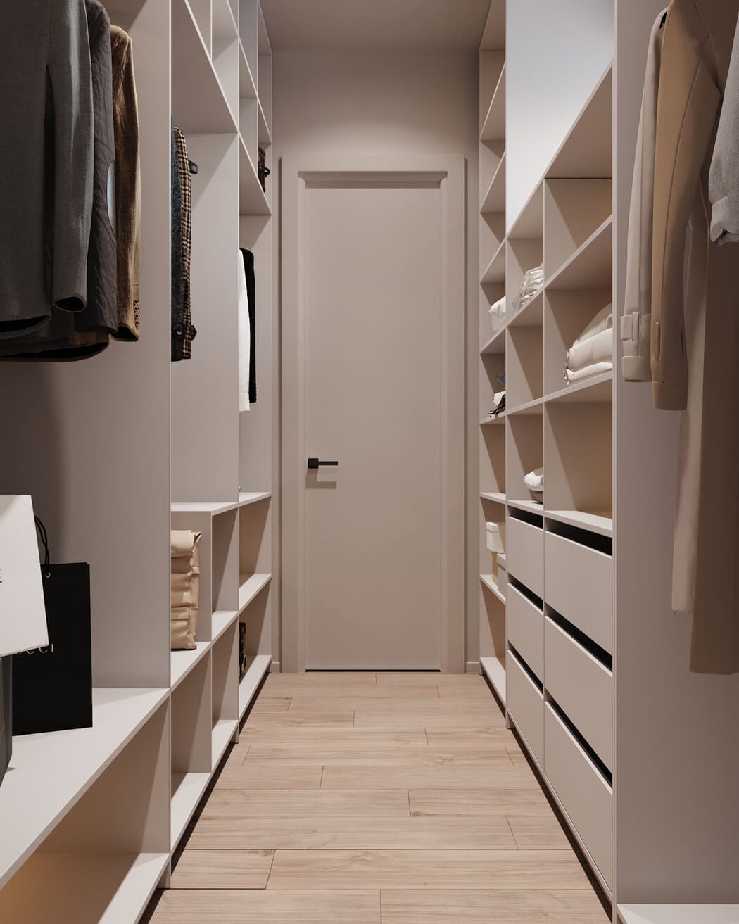 Aesthetic apartment for a young family, wardrobe, photo 7