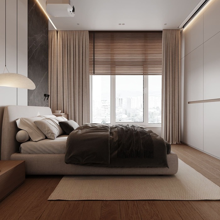Ergonomic apartment in a minimalist style, bedroom, photo 25