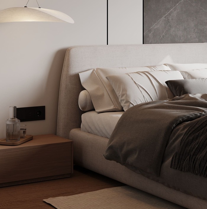 Ergonomic apartment in a minimalist style, bedroom, photo 23