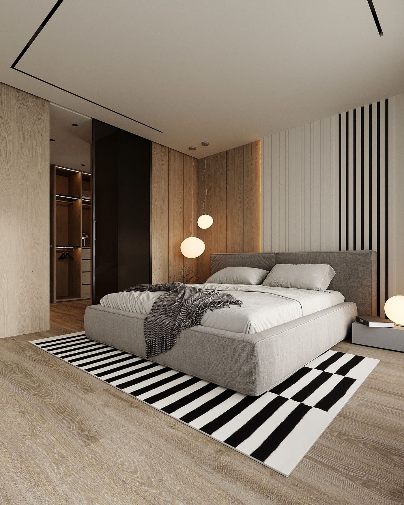 Modern two-storey apartment, bedroom, photo 57