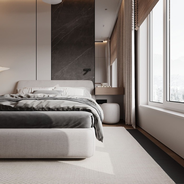 Ergonomic apartment in a minimalist style, bedroom, photo 19