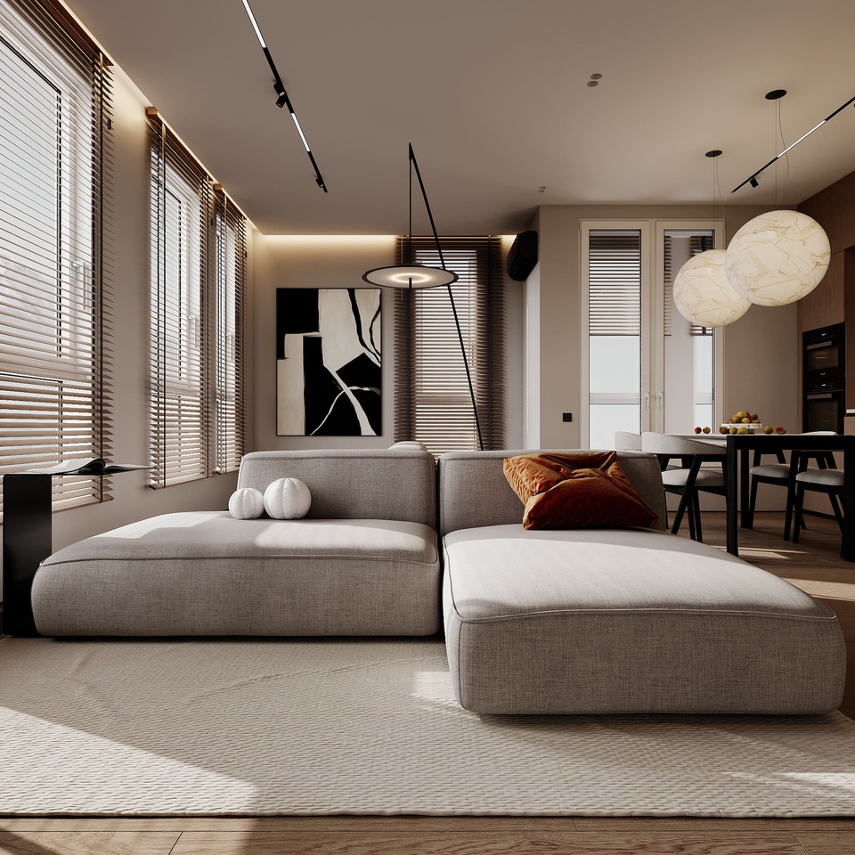 Ergonomic apartment in a minimalist style