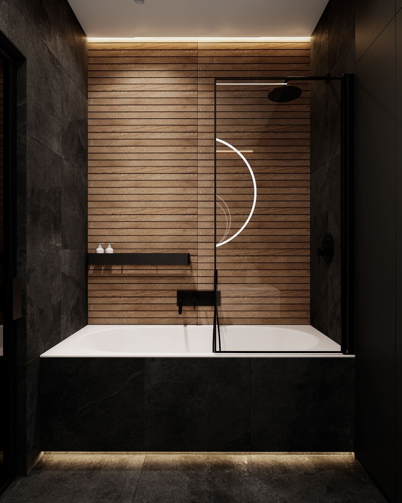 Эргономичная квартира в минималистическом стиле, ванная, фото 13