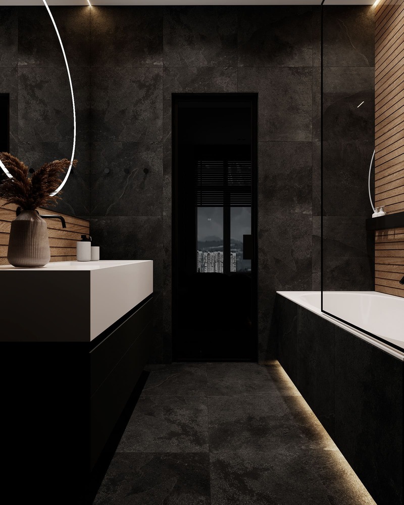 Эргономичная квартира в минималистическом стиле, ванная, фото 10
