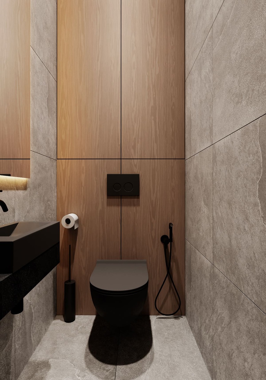Эргономичная квартира в минималистическом стиле, ванная, фото 8