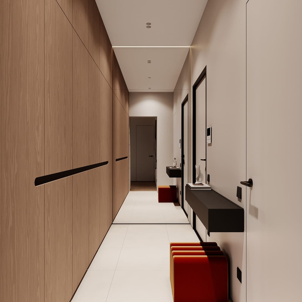 Эргономичная квартира в минималистическом стиле, коридор, фото 5