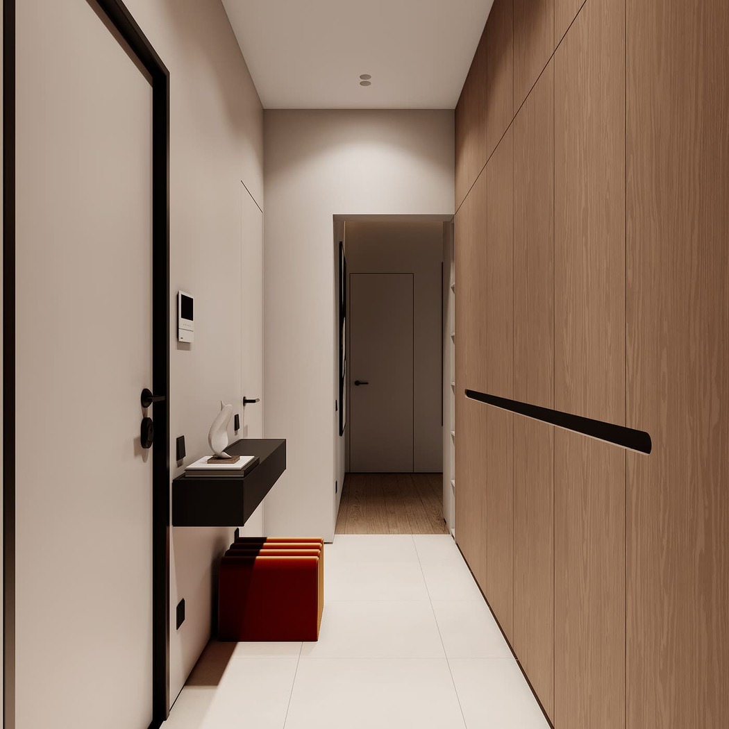 Эргономичная квартира в минималистическом стиле, коридор, фото 4