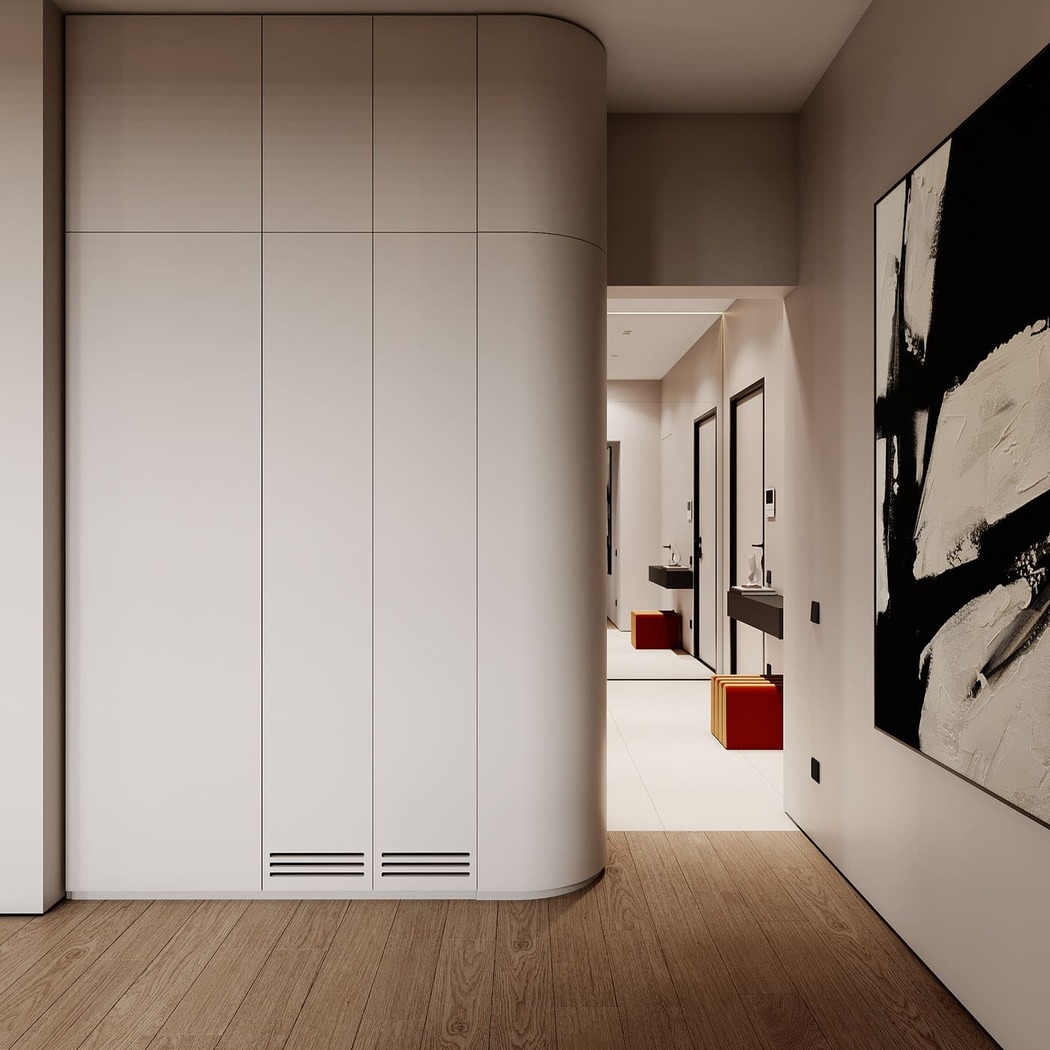 Ergonomic apartment in a minimalist style, hall, photo 3