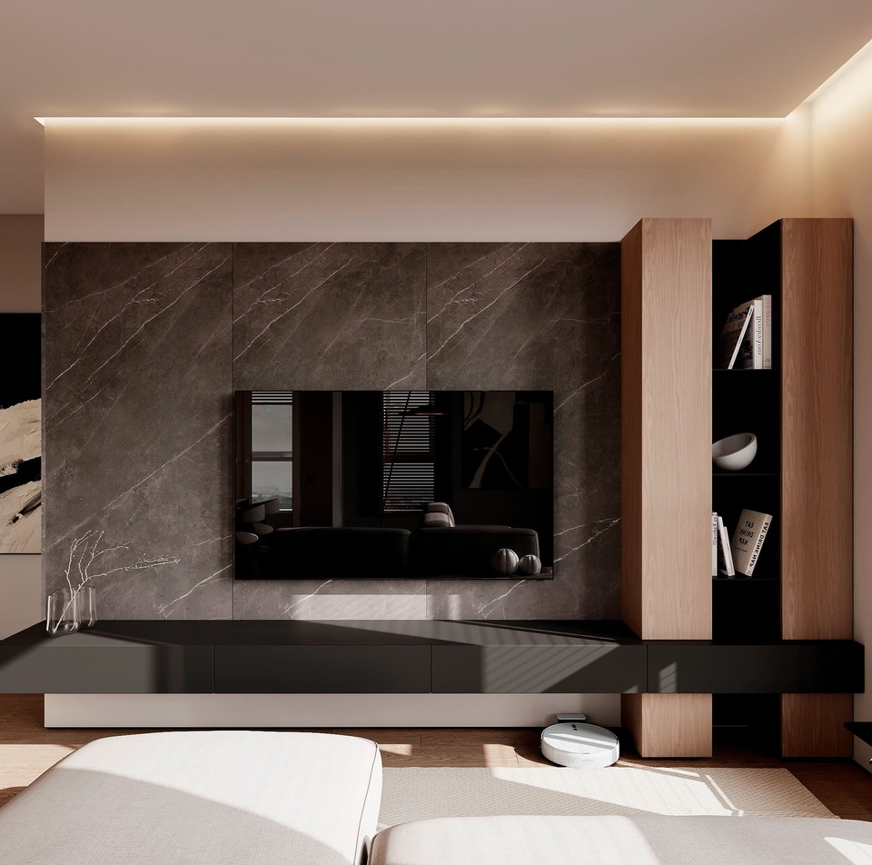 Ergonomic apartment in a minimalist style, kitchen-living room, photo 32