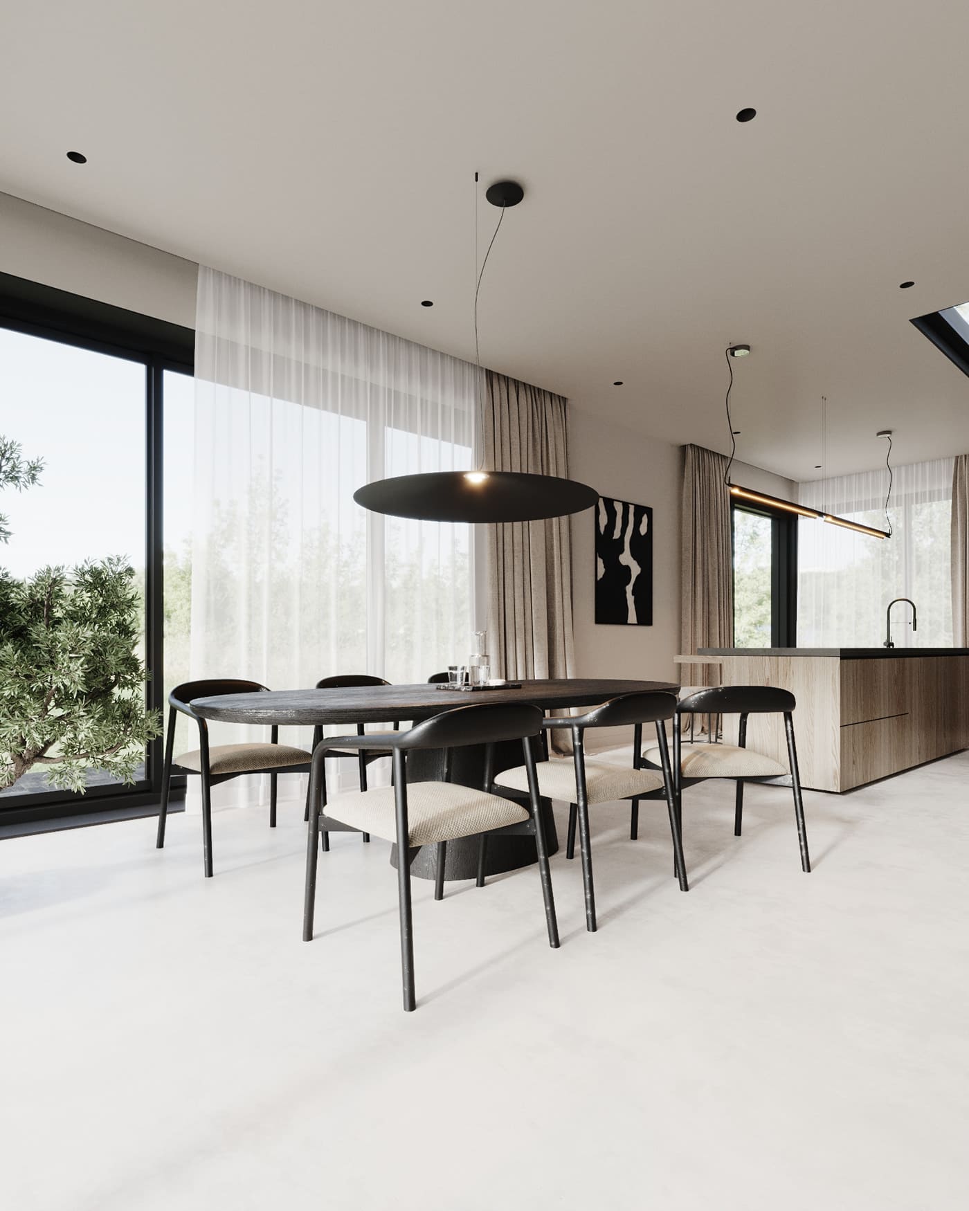 Spacious apartment in minimalist style