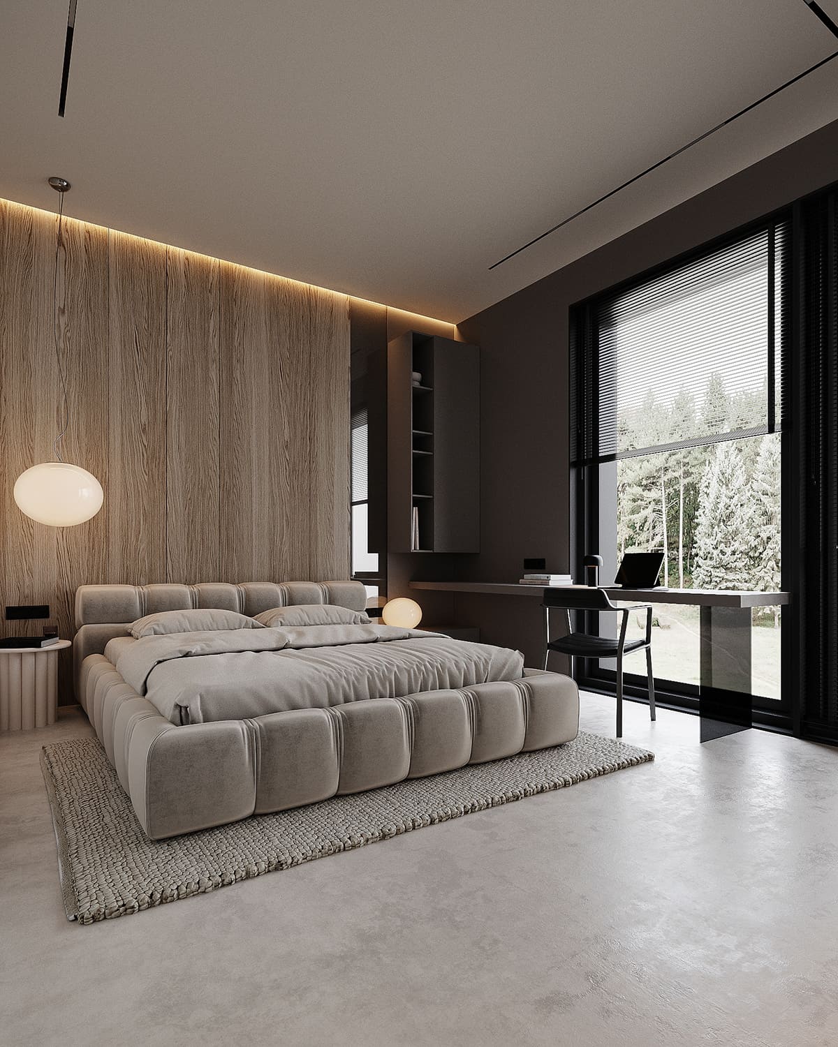 Spacious apartment in minimalist style, bedroom, photo 50 