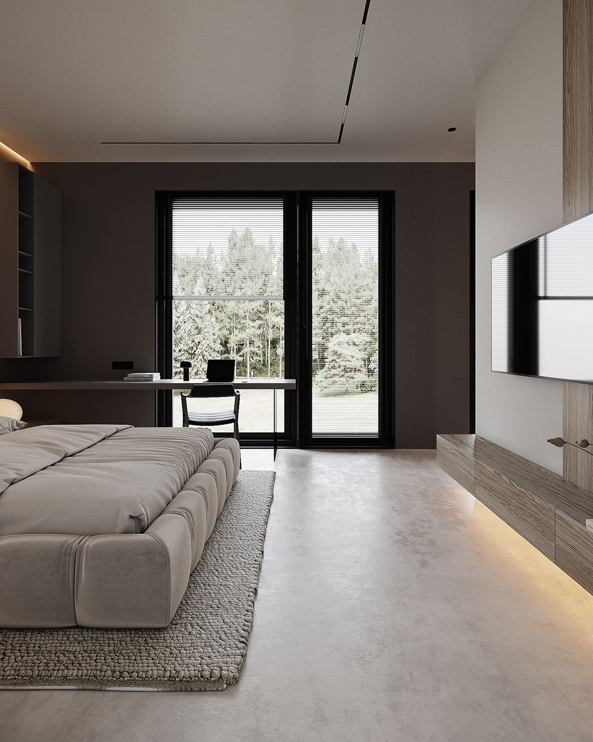 Spacious apartment in minimalist style, bedroom, photo 49 