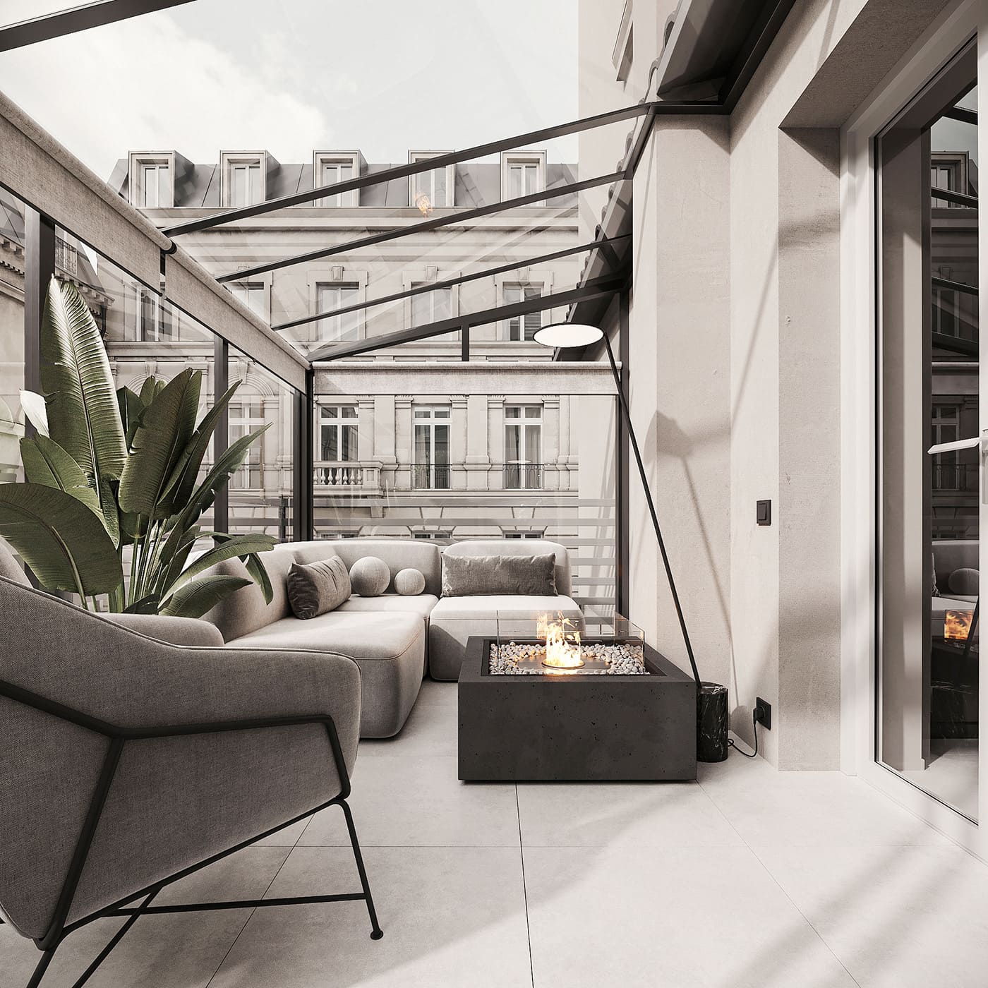 Minimalist apartment with a sophisticated terrace, terrace, photo 7 