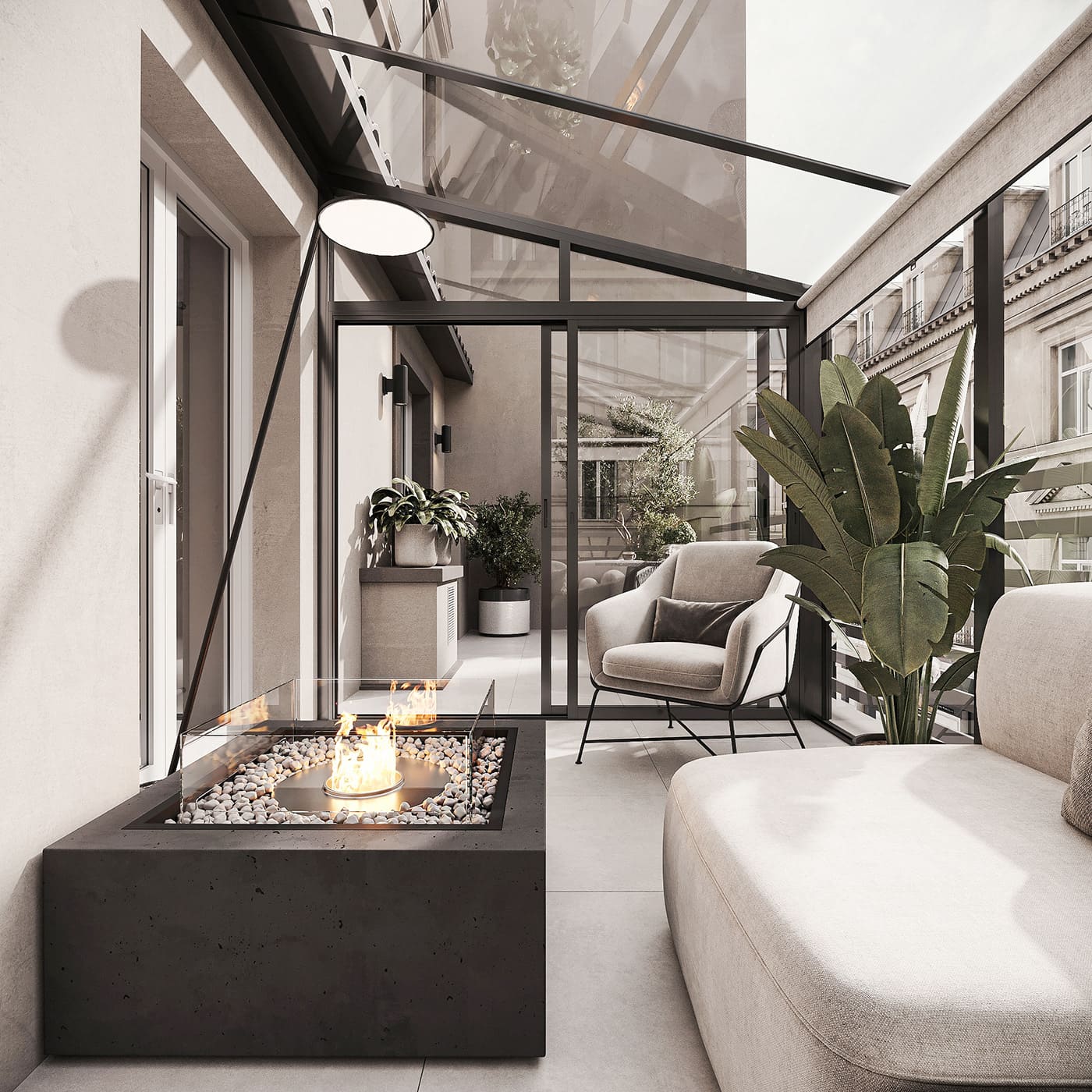 Minimalist apartment with a sophisticated terrace, terrace, photo 3 